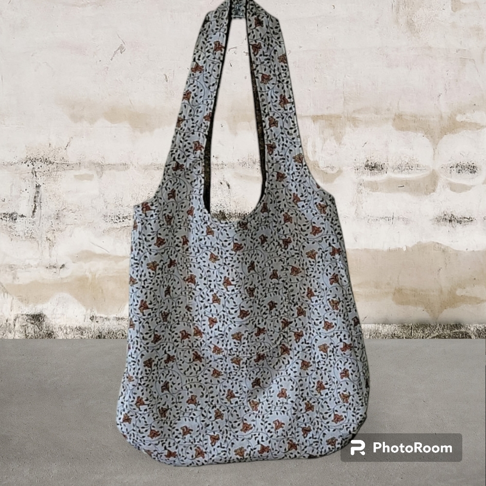 HAND CRAFT Reversible shoulder Bad HANDMADE Cotton Floral Pattern